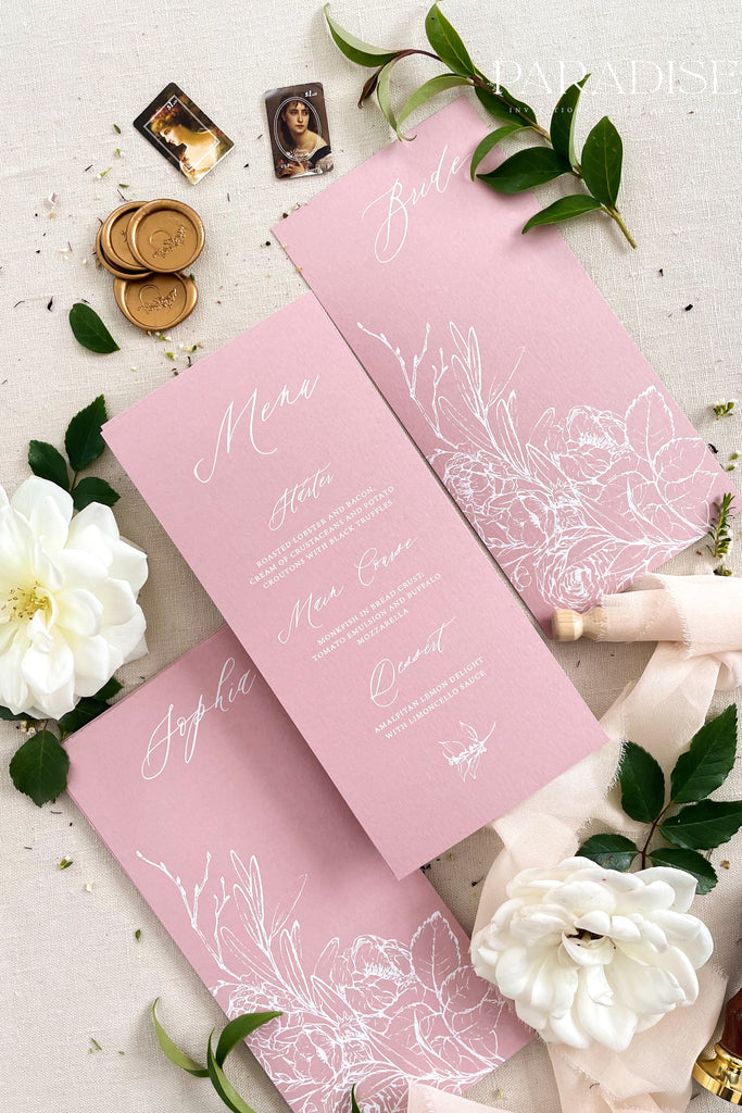 Adrien Wild Rose Wedding Menus