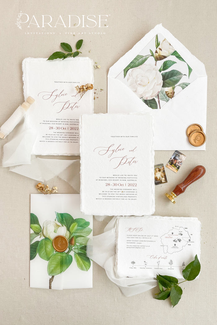 Maggie Handmade Paper Wedding Invitation Sets