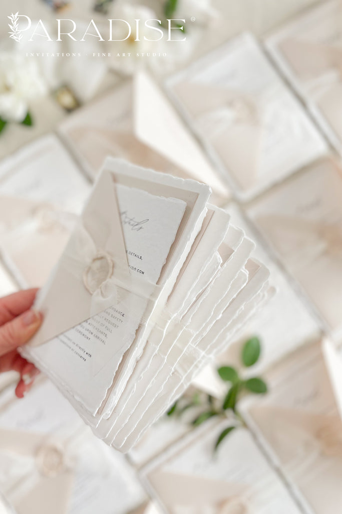 Beatrix Handmade Paper Wedding Invitation Sets