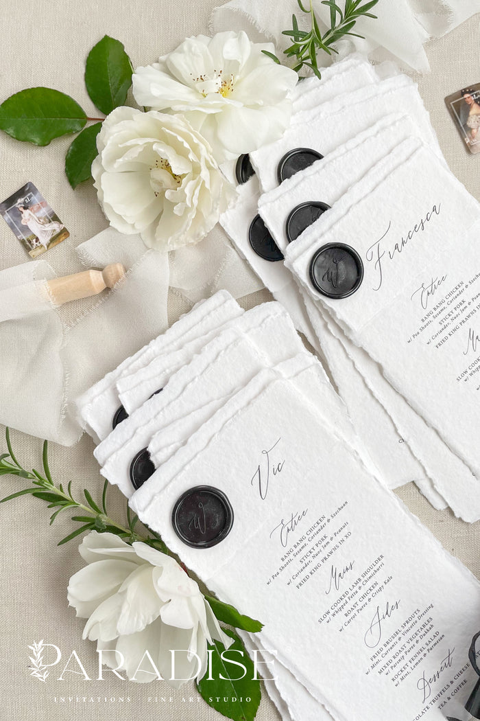 Muriel Handmade Paper Wedding Menus