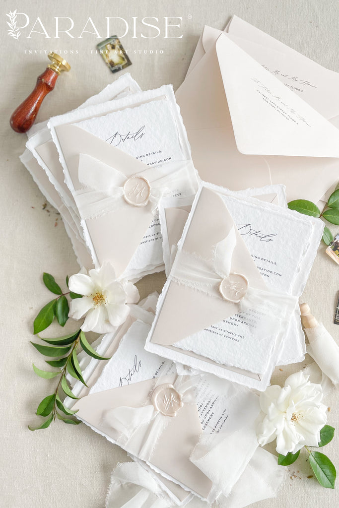 Beatrix Handmade Paper Wedding Invitation Sets