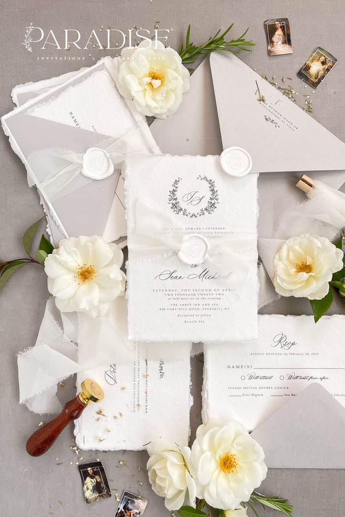 Ophelia Handmade Paper Wedding Invitation Sets