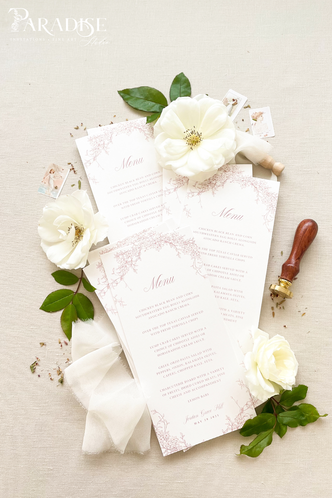 Silvia Floral Wedding Menus