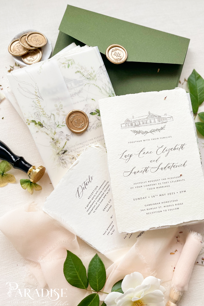 Rylee Handmade Paper Wedding Invitation Sets