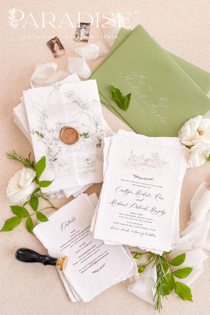 Amabelle Handmade Paper Wedding Invitation Sets