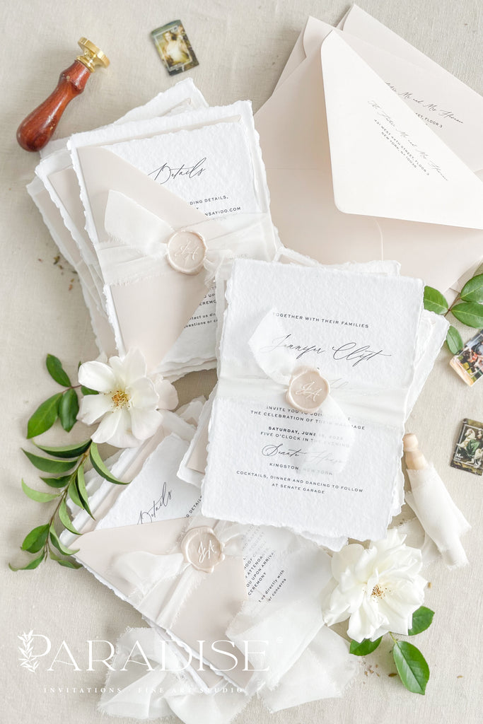 Beatrix Handmade Paper Wedding Invitation Sets