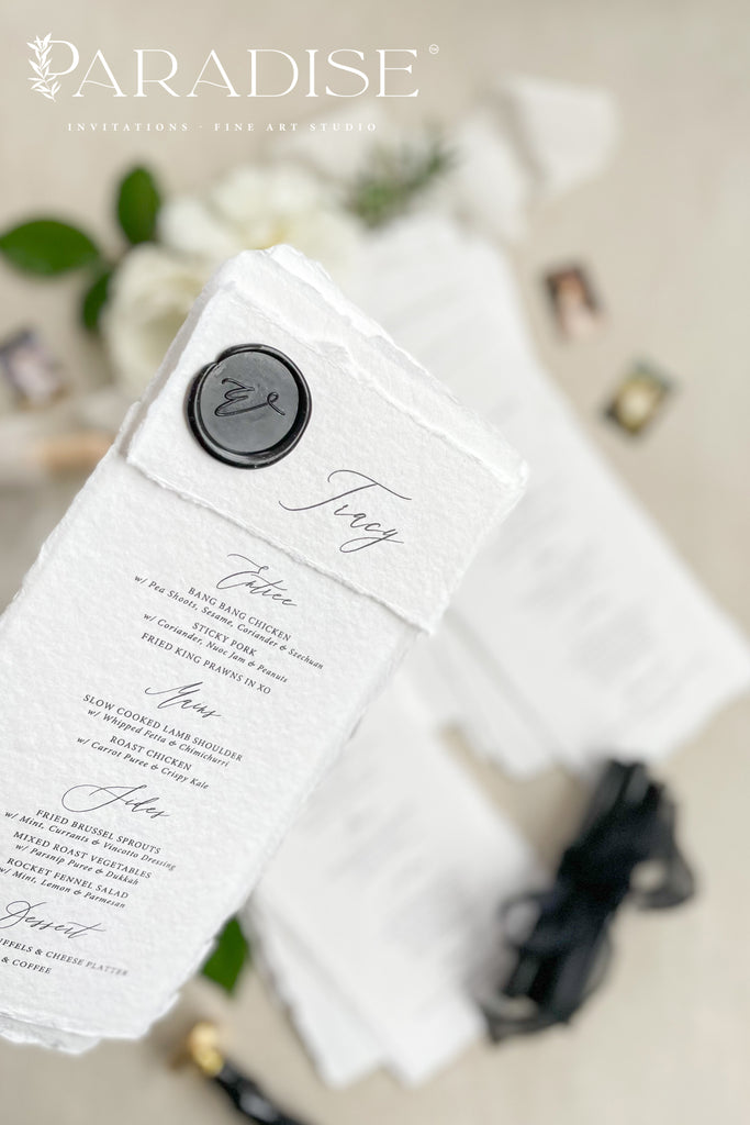 Muriel Handmade Paper Wedding Menus