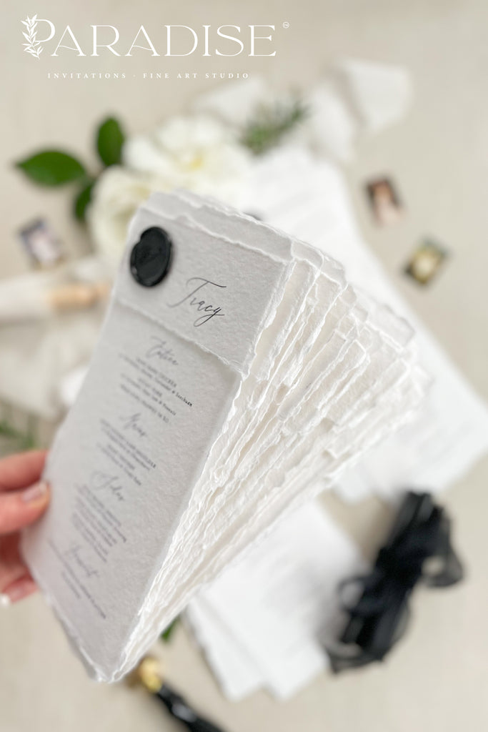 Muriel Handmade Paper Wedding Menus