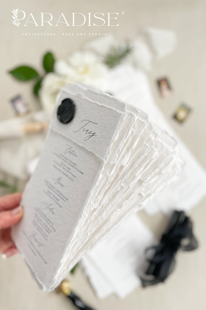 Muriel Handmade Paper Wedding Menus