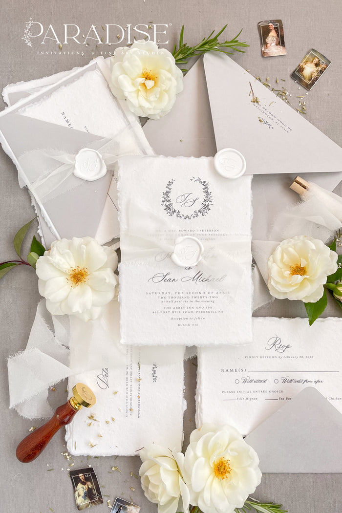 Ophelia Handmade Paper Wedding Invitation Sets