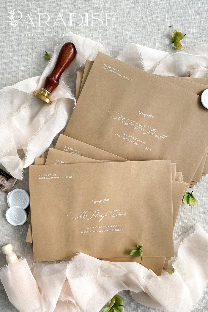 Latte Envelopes and White Ink Printing