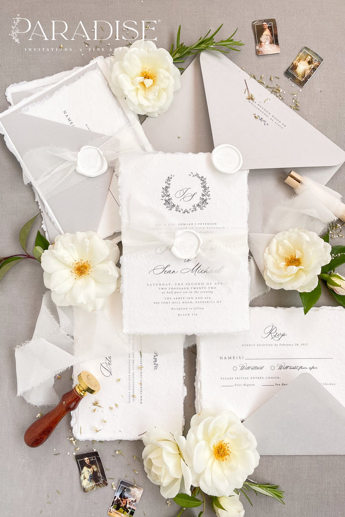 Ophelia Handmade Paper Wedding Invitation Sets