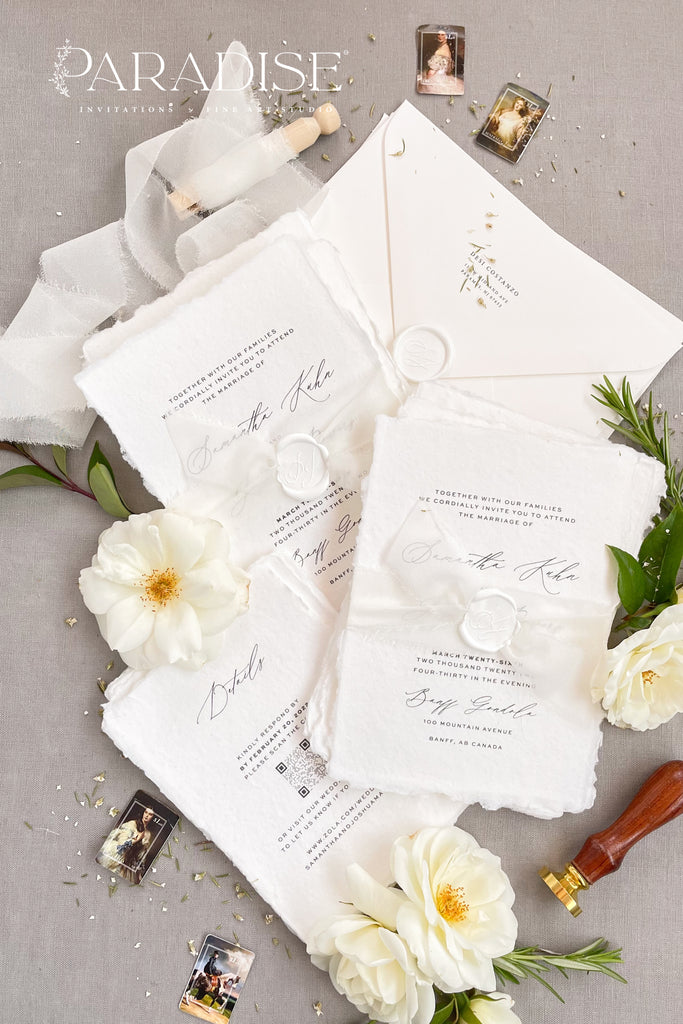 Elianna Handmade Paper Wedding Invitation Sets