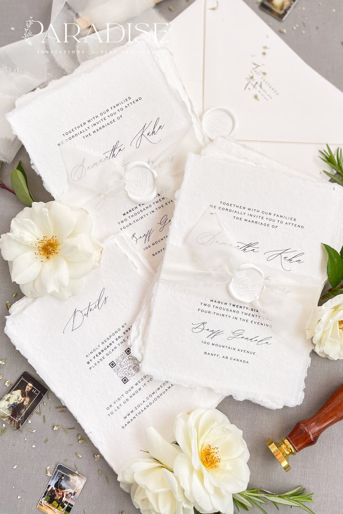 Elianna Handmade Paper Wedding Invitation Sets