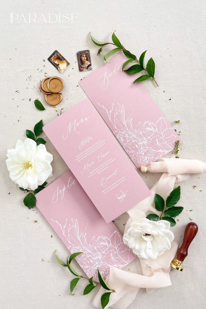 Adrien Wild Rose Wedding Menus