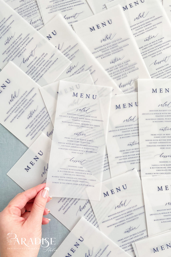 Callen Vellum Wedding Menus