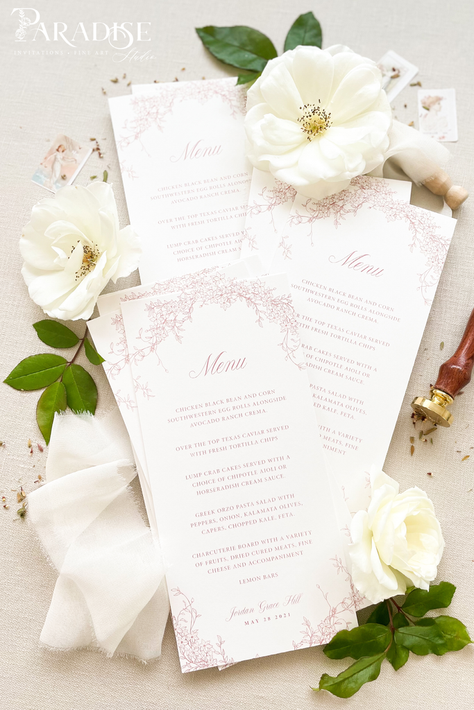 Silvia Floral Wedding Menus