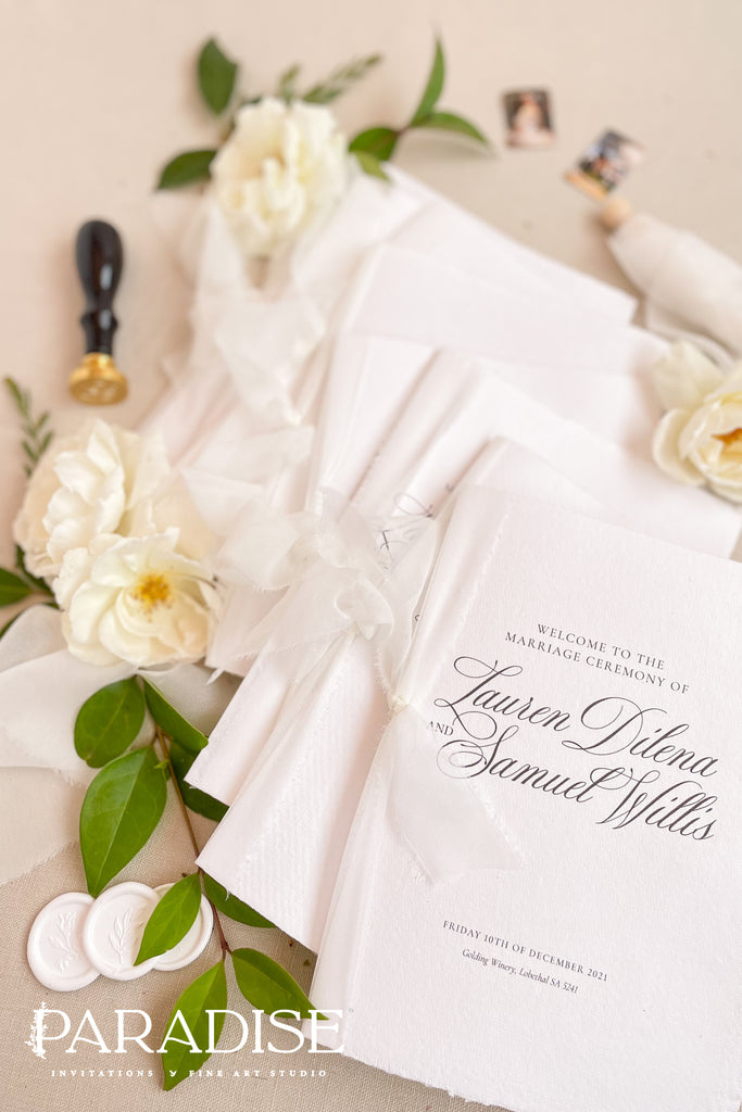 Nyla Handmade Paper Wedding Programs