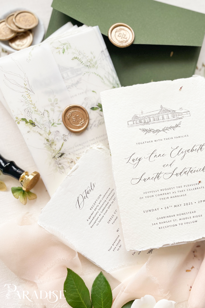 Rylee Handmade Paper Wedding Invitation Sets