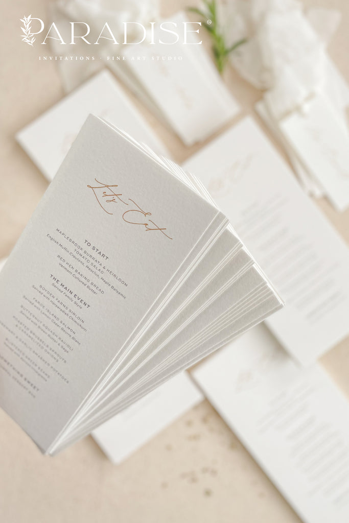 Arnaude Modern Wedding Menus