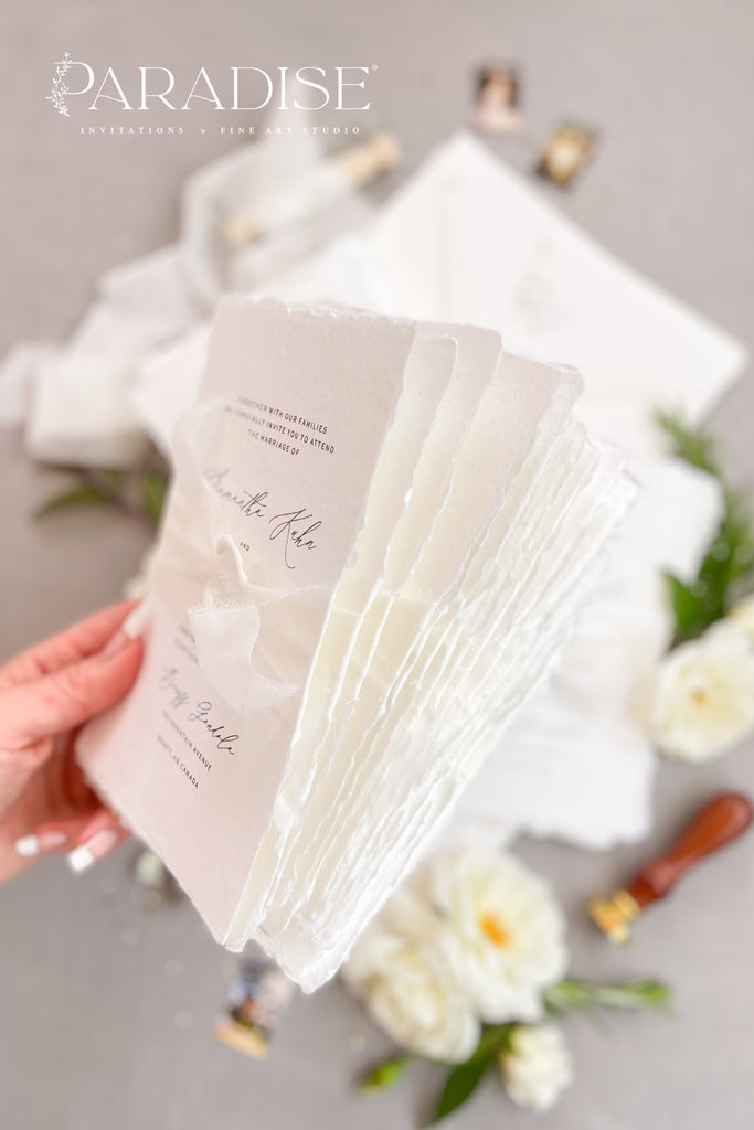 Elianna Handmade Paper Wedding Invitation Sets