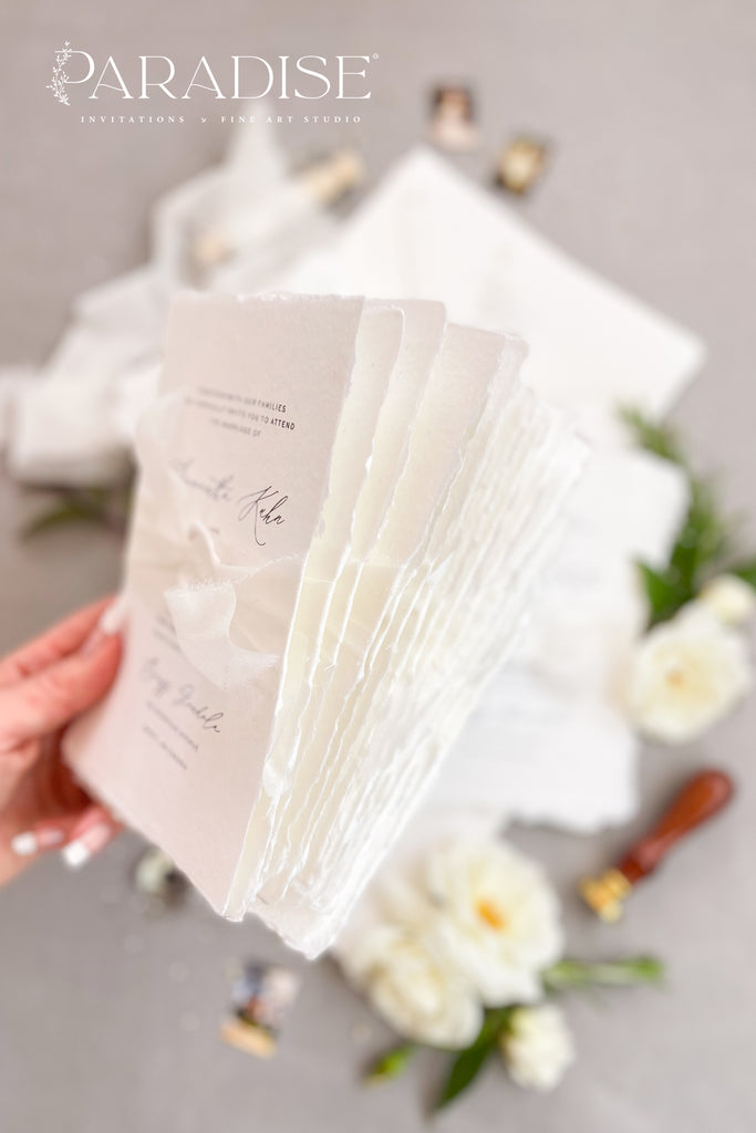 Elianna Handmade Paper Wedding Invitation Sets