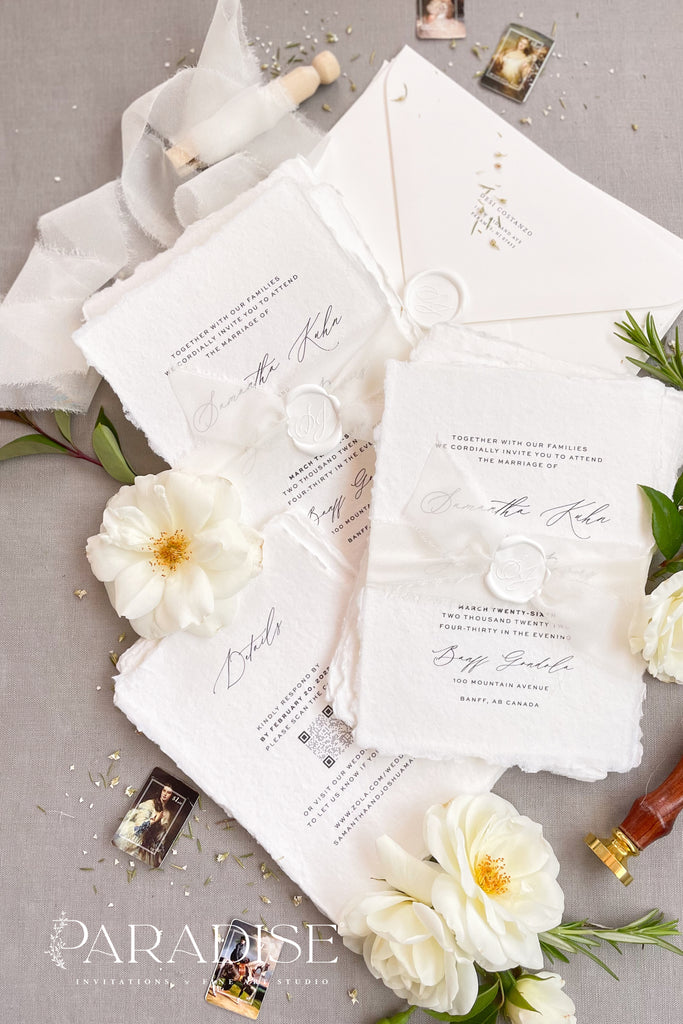 Elianna Handmade Paper Wedding Invitation Sets