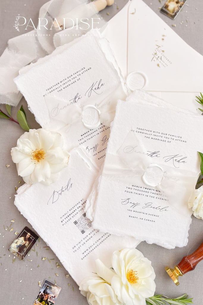 Elianna Handmade Paper Wedding Invitation Sets