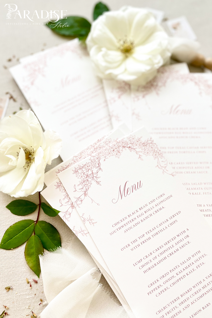 Silvia Floral Wedding Menus