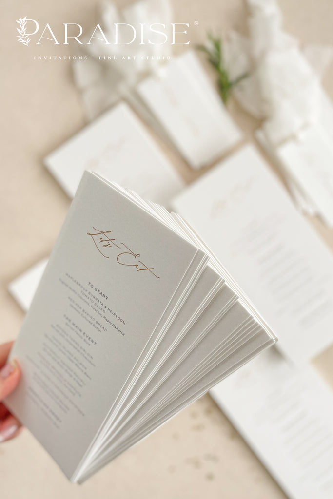 Arnaude Modern Wedding Menus