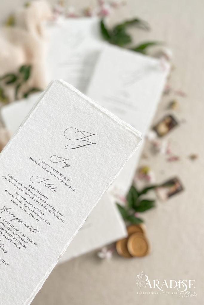 Sheyla Handmade Paper Wedding Menus