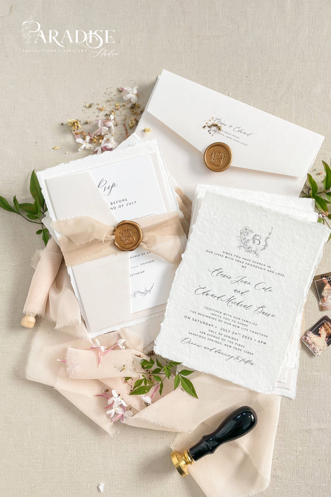 May Handmade Paper Wedding Invitation Sets