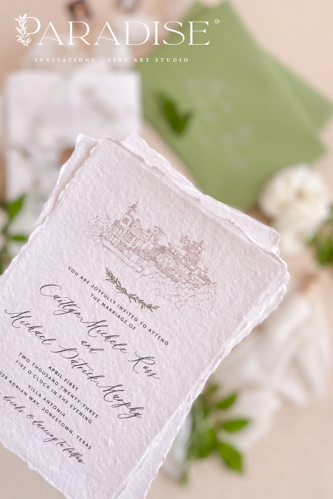 Amabelle Handmade Paper Wedding Invitation Sets