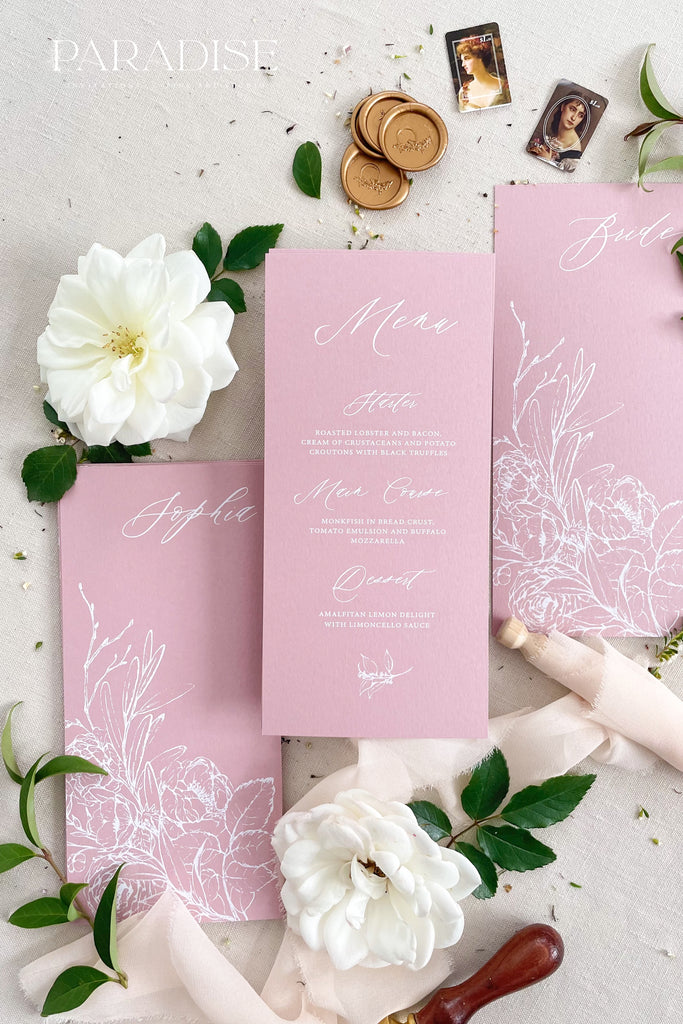 Adrien Wild Rose Wedding Menus