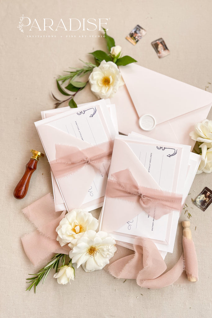 Sabrina Silk Ribbon Wedding Invitation Sets