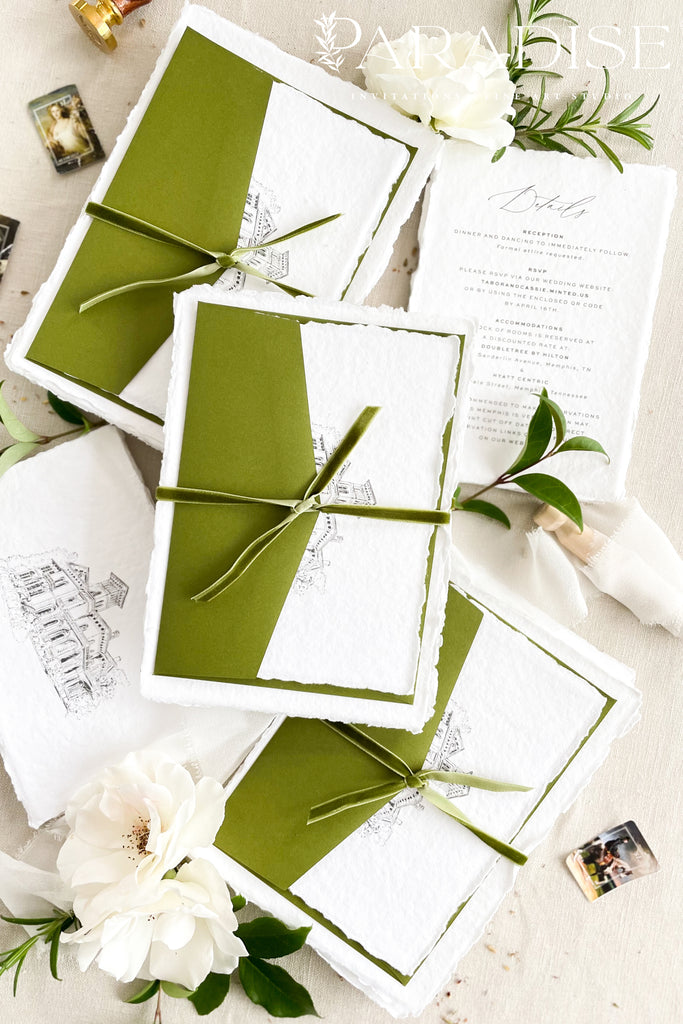 Azalea Handmade Paper Wedding Invitation Sets