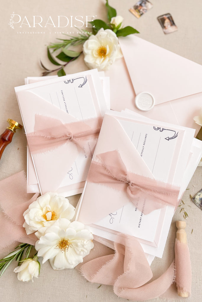 Sabrina Silk Ribbon Wedding Invitation Sets