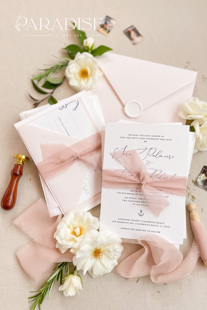 Sabrina Silk Ribbon Wedding Invitation Sets