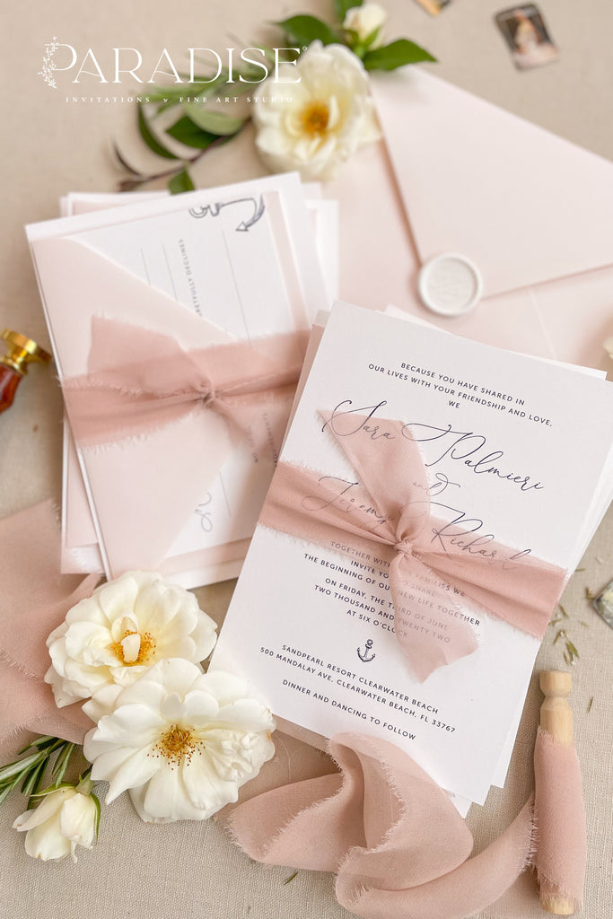 Sabrina Silk Ribbon Wedding Invitation Sets