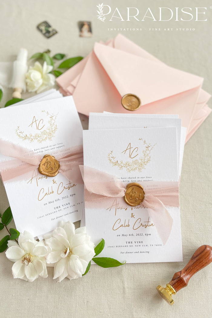 Jewel Monogram Wedding Invitations