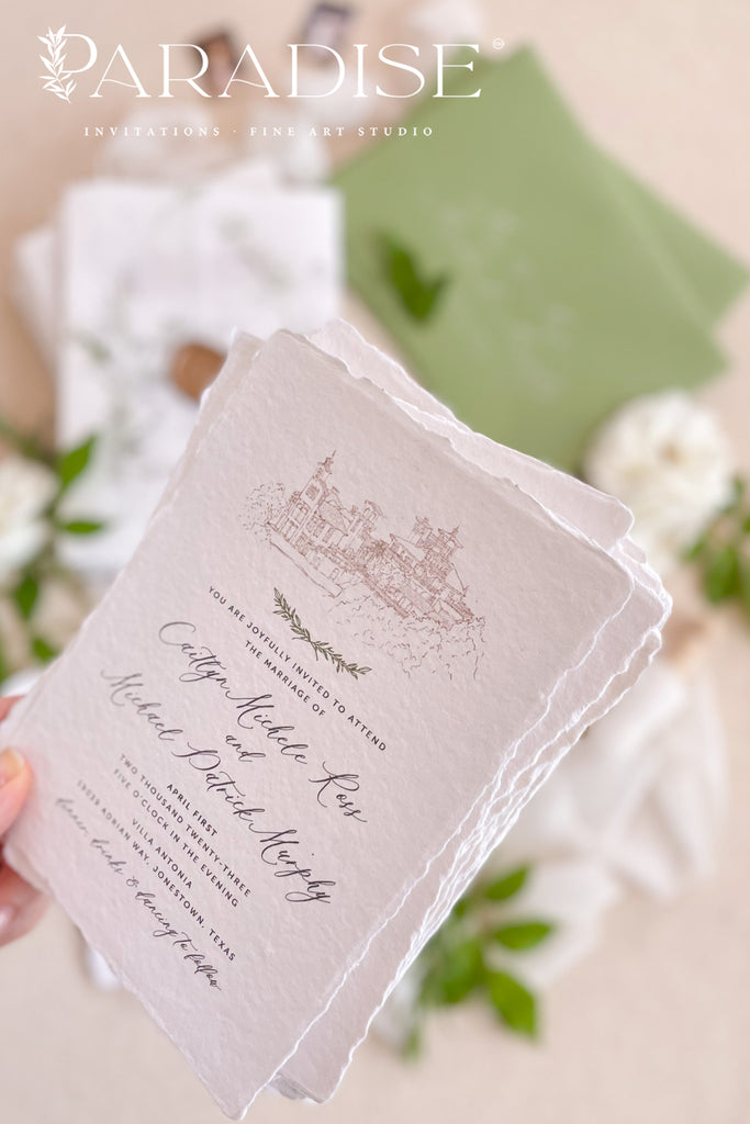 Amabelle Handmade Paper Wedding Invitation Sets