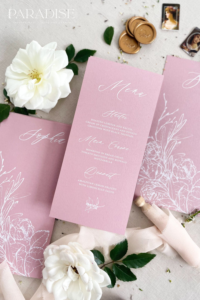 Adrien Wild Rose Wedding Menus