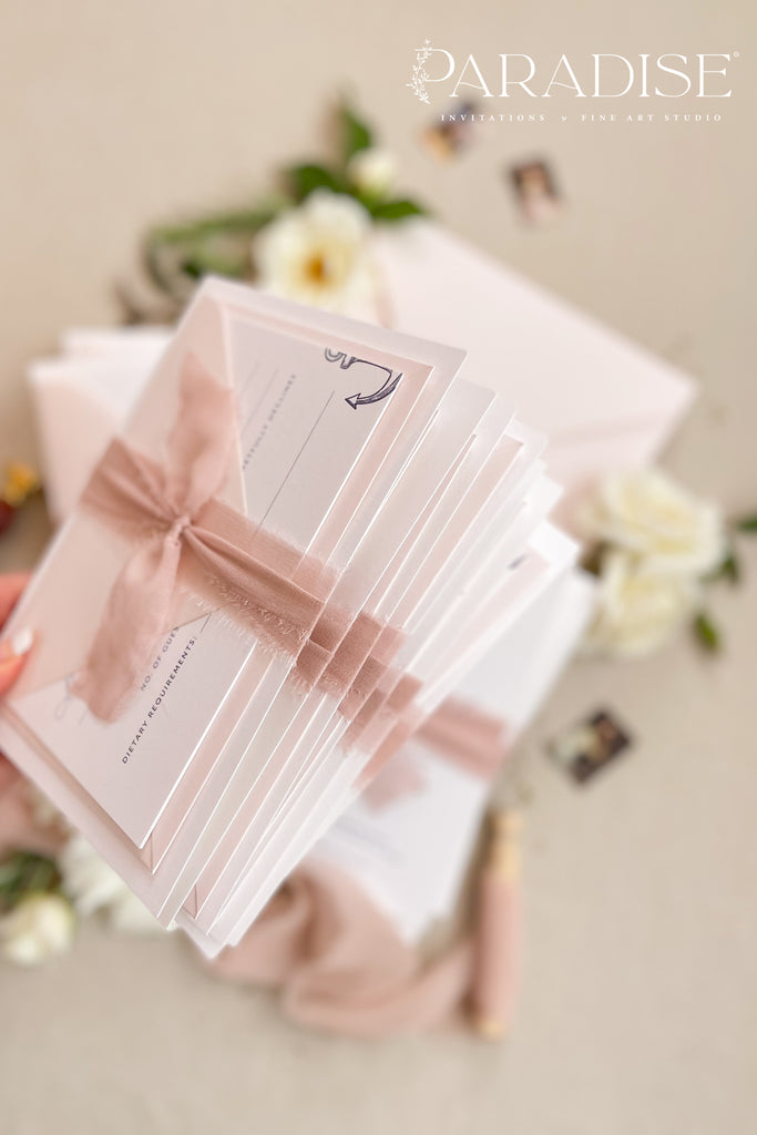 Sabrina Silk Ribbon Wedding Invitation Sets