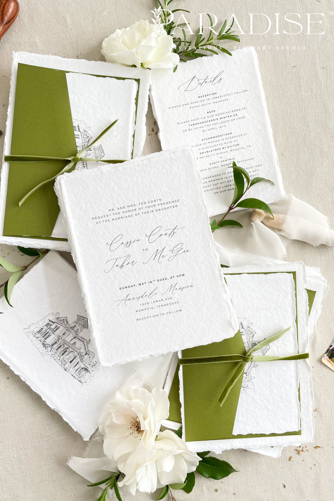 Azalea Handmade Paper Wedding Invitation Sets