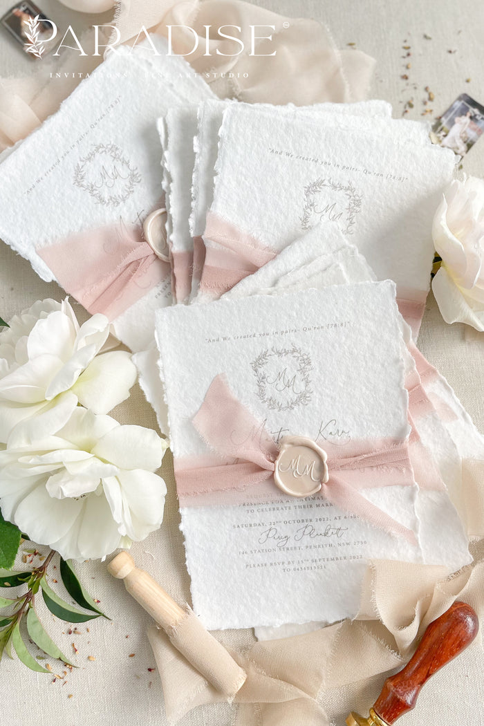 Adaline Handmade Paper Wedding Invitation Sets