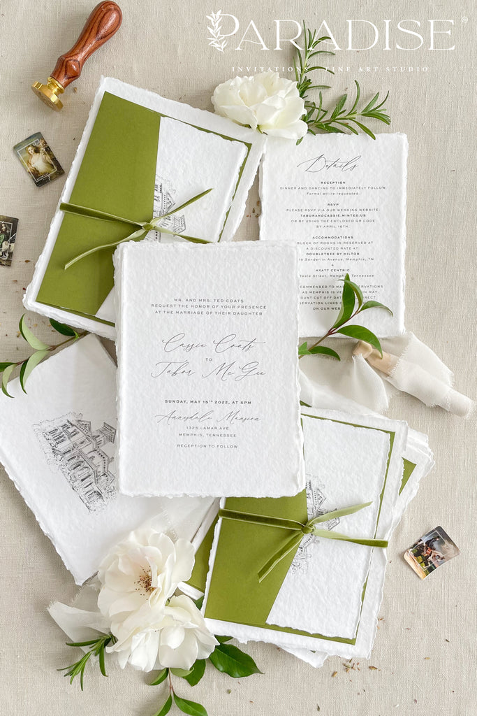 Azalea Handmade Paper Wedding Invitation Sets