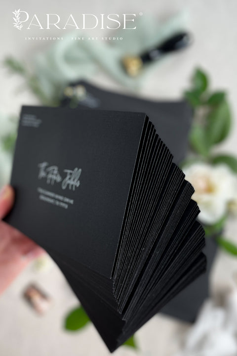 Luxury coco linen envelopes with printed addresses crafted from textured paper, designed for refined fine art wedding invitation suites.