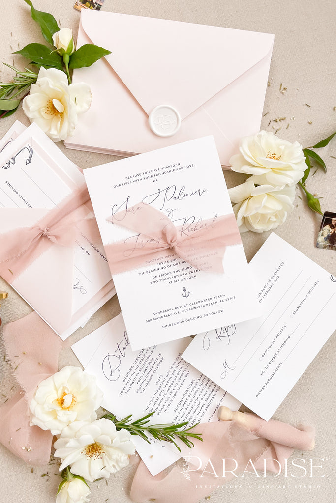 Sabrina Silk Ribbon Wedding Invitation Sets