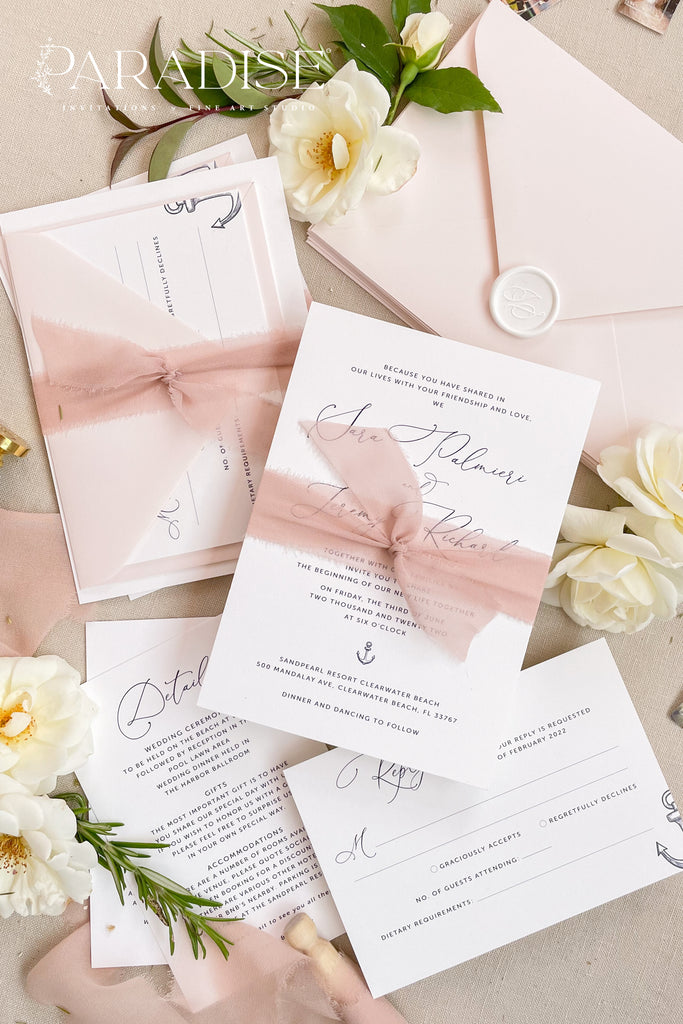 Sabrina Silk Ribbon Wedding Invitation Sets