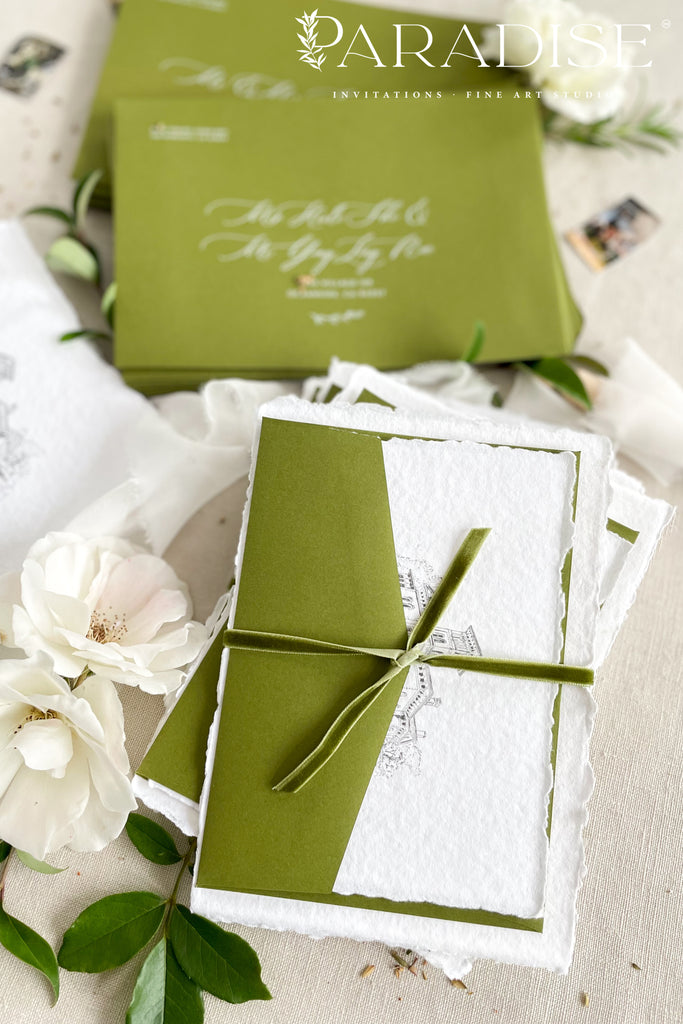 Azalea Handmade Paper Wedding Invitation Sets